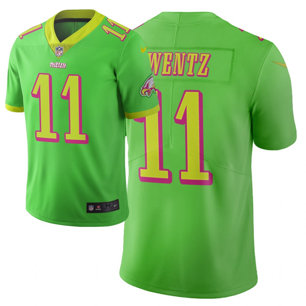 Men Nike NFL Philadelphia Eagles #11 carson wentz Limited city edition green jersey->philadelphia eagles->NFL Jersey